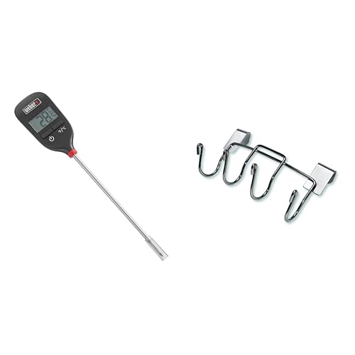 Weber 6750 Instant Read Meat Thermometer + Soporte de Utensilios para Asador