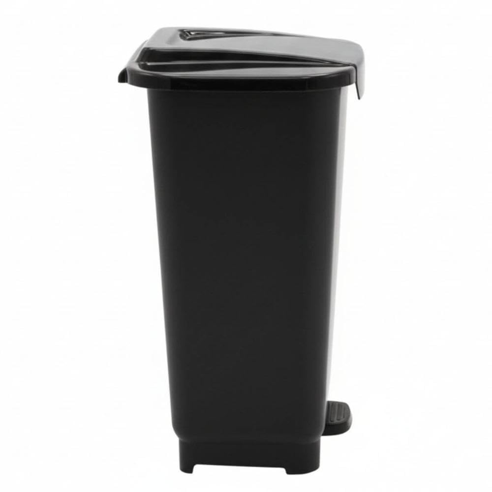 TRAMONTINA - Basurero T-Force, Contenedor de Cocina, de Polipropileno Inyectado en Color Negro, con Abertura de Pedal, Capacidad de 50 L