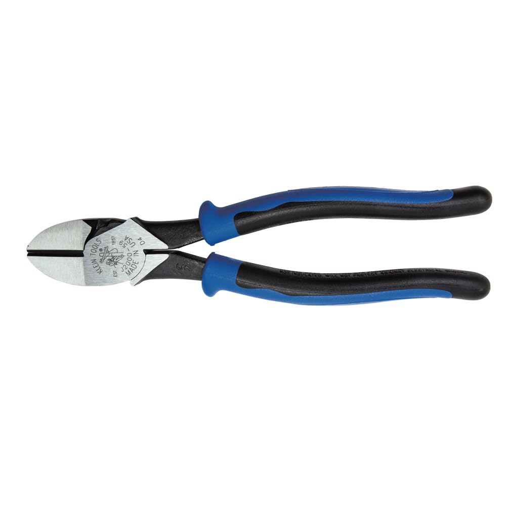 Klein Tools J2000-59 - Alicates de corte diagonal con diseño de alto apalancamiento, cabeza más grande y cuchillas extralargas, 9 pulgadas