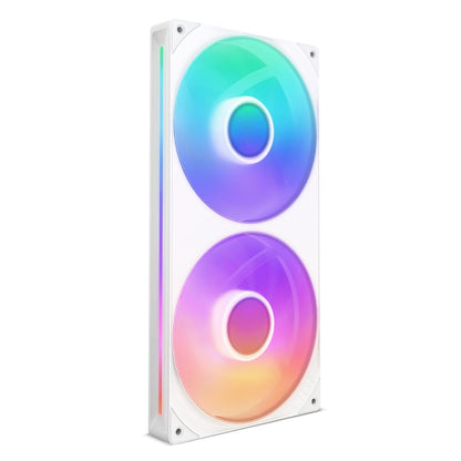 NZXT F280 RGB Core Marco de 280 mm con 2 ventiladores de 140 mm y 8 LED RGB cada uno. Control de velocidad e iluminación, alta presión estática y flujo de aire, rodamiento fluido, color blanco - 280mm - Alta presión estática RGB - Blanco