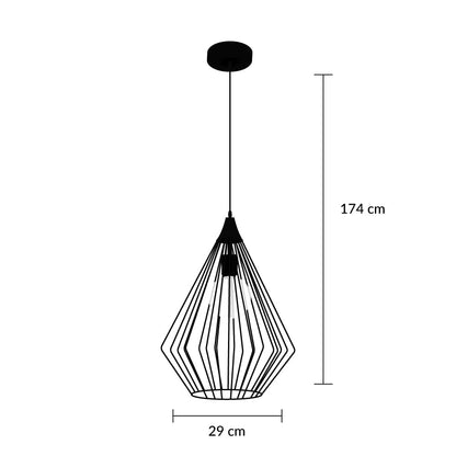 Mil Luces CLT-989/001 Araña-II Lámpara de Suspender en Techo,27 x 27 x 9 cm, Color Negro, Estilo Vintage