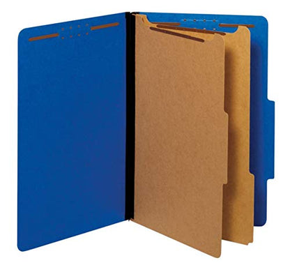 Pendaflex - Carpetas recicladas de clasificación, 2 divisores, cierres integrados de 2 pulgadas, corte de pestañas 2/5, tamaño legal, azul oscuro, caja de 10 (29035P)