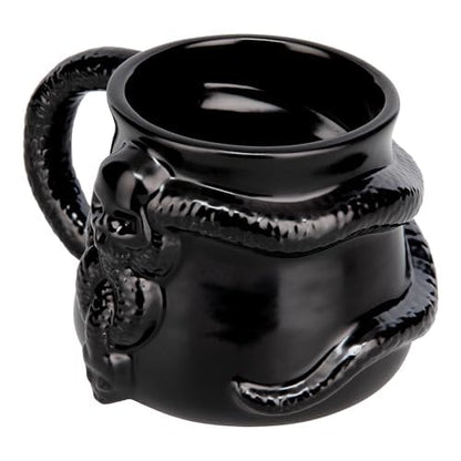 Paladone Taza de café de cerámica negra de Harry Potter con marca oscura Nagini, con licencia oficial de 400 ml, diseño de Muerto, Wizarding World Merchandise, regalo para adultos y Potterheads