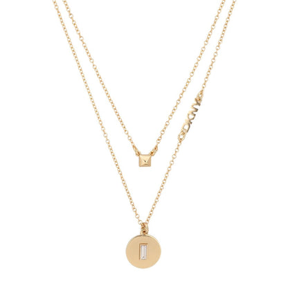 DKNY Collar y Aretes Dorado Circular Para Mujer