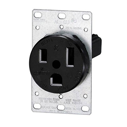 Leviton 05374-S00, Contato sencillo de entrada recta, Grado Industrial, Conexión a tierra, Cableado lateral, 50 A, 250 V