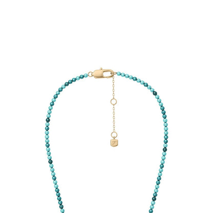 Collar Sutton By The Sea de Fossil para mujer con conchas de cuentas acrílicas en tono azul turquesa, JA7318710