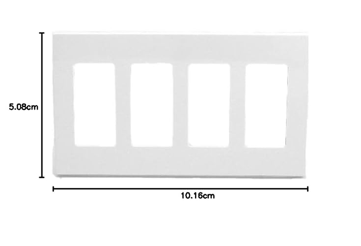 Leviton Placa de Pared de 4 Unidades Decora Plus, sin Tornillos, Montaje a Presión, Color Blanco