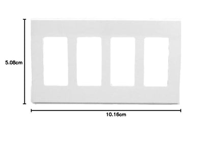 Leviton Placa de Pared de 4 Unidades Decora Plus, sin Tornillos, Montaje a Presión, Color Blanco