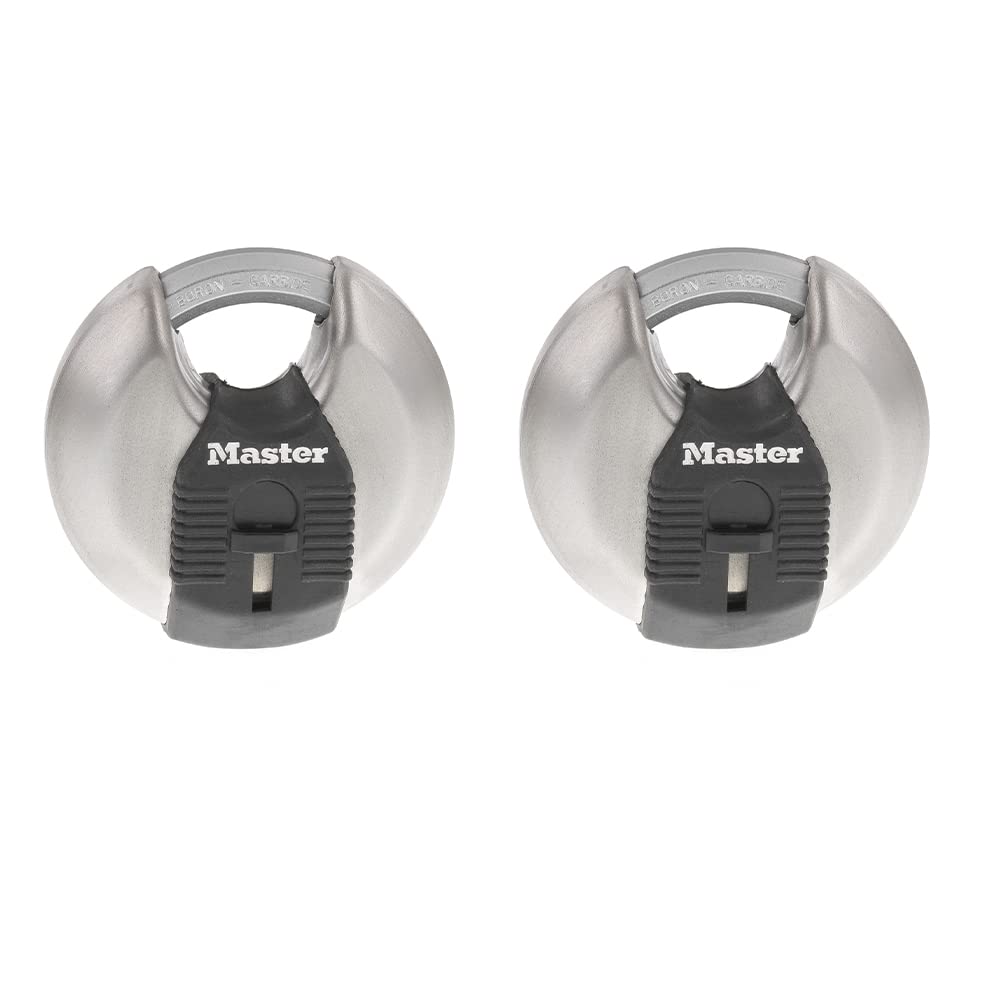 Master Lock Magnum M40XD Candado de Disco de Acero Inoxidable - Keyed Alike - Paquete de 2