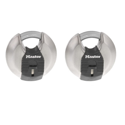 Master Lock Magnum M40XD Candado de Disco de Acero Inoxidable - Keyed Alike - Paquete de 2