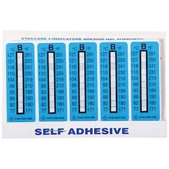 Cole-Parmer - Etiqueta de temperatura vertical irreversible de 10 puntos, 160-250 °F/77-127 °C; 10/paquete