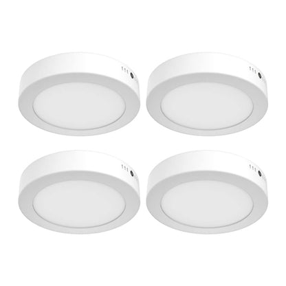 Tecnolite - Paquete de 4 Lámparas de Techo Plafón LED 12 W, Luz Cálida Brillante No Atenuable, LED integrado, Iluminación Interiores, Sobreponer en Techo