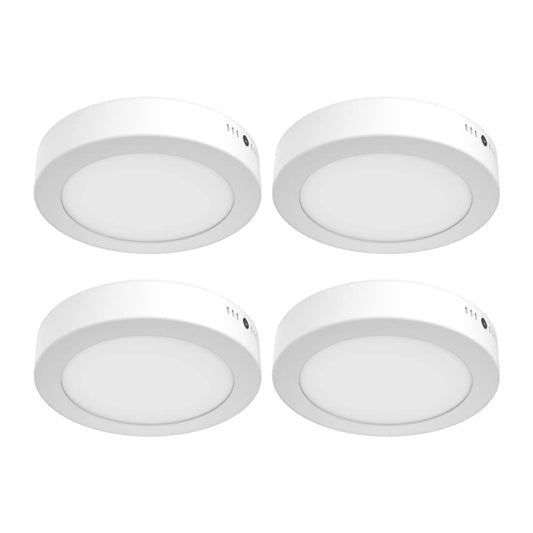 Tecnolite - Paquete de 4 Lámparas de Techo Plafón LED 12 W, Luz Cálida Brillante No Atenuable, LED integrado, Iluminación Interiores, Sobreponer en Techo