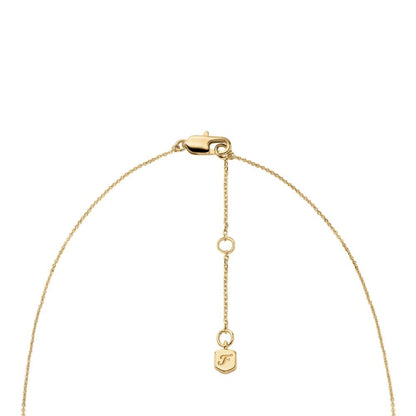 Collar Fossil Sutton JA7302710 de latón de color dorado para dama