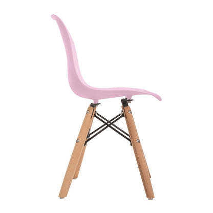 DUDUK 4 sillas Eames: Set de 4 sillas para niños y niñas Modernas (Blancas, Grises y Rosas)