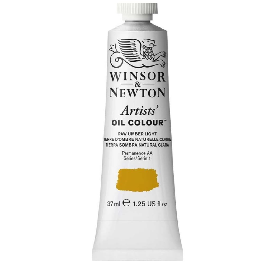 Winsor & Newton Artists' Oil Colour Pintura al Óleo Profesional, 37 ml - Tubo de 1.2 onzas - Marrón (Raw Umber Light)