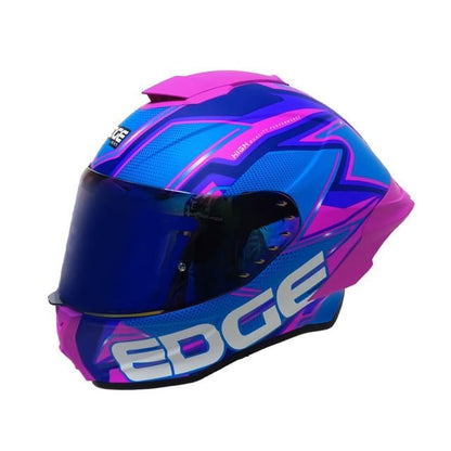 Edge Casco Integral para Moto con Visor Doble Antivaho, Certificado DOT - G - Rosa