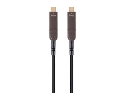 Monoprice USB 3.1 Type-C to Type-C Video Cable - 100 Feet - Black | 4K@60Hz, Fiber Optic, AOC, Transmits Up To 100 Feet, Gold Plated Connectors - SlimRun AV Series