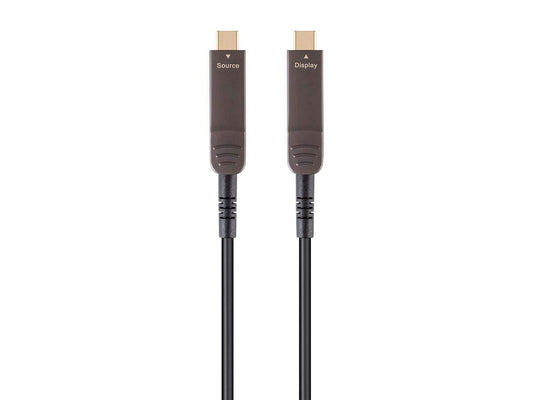 Monoprice USB 3.1 Type-C to Type-C Video Cable - 100 Feet - Black | 4K@60Hz, Fiber Optic, AOC, Transmits Up To 100 Feet, Gold Plated Connectors - SlimRun AV Series