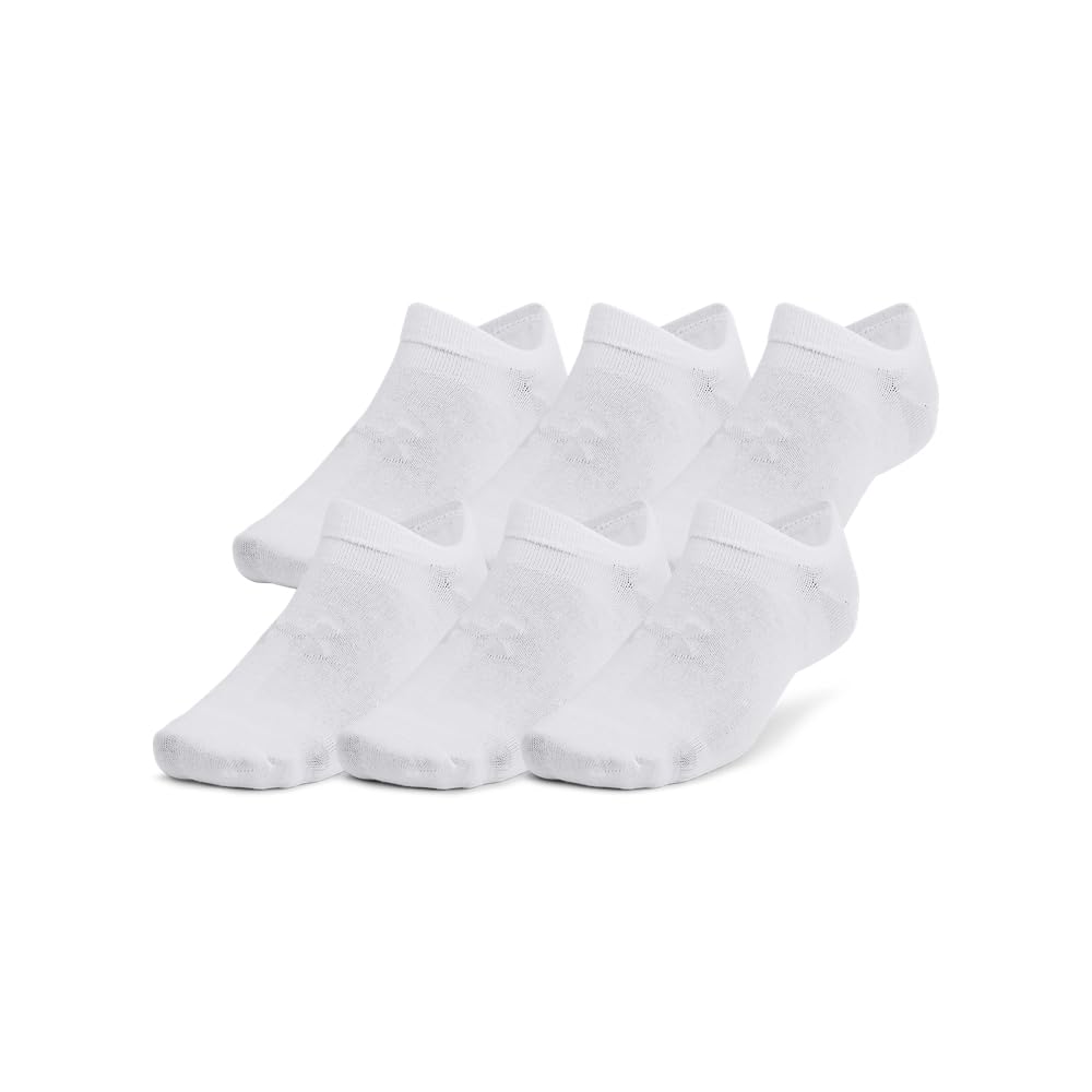 Under Armour Calcetines Deportivos para Niña, Paquete de 6 - CH - Blanco