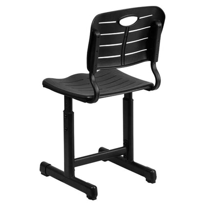 Flash Furniture Adjustable Height Black Student Chair with Black Pedestal Frame