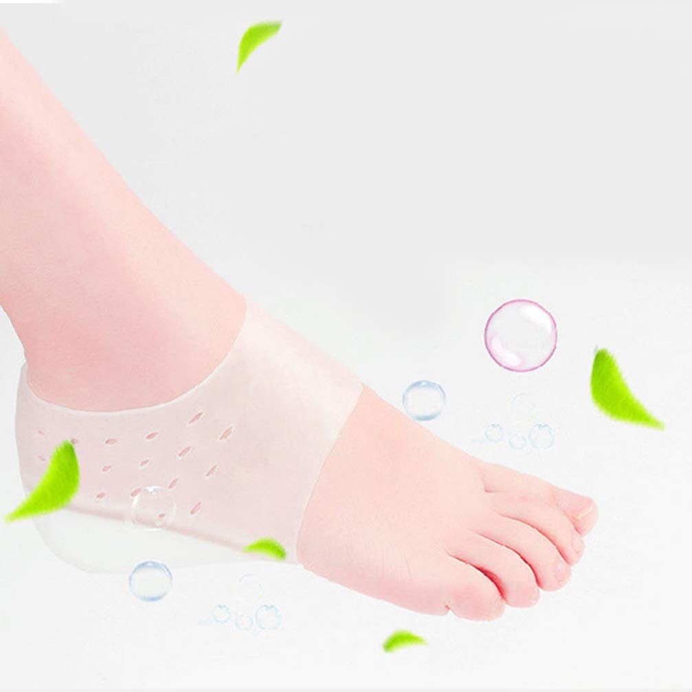 Milisten Plantillas de Aumento de Altura Almohadillas de Silicona para El Talón Almohadillas de Gel de Elevación Suave para El Talón Insertos de Almohadilla para El Talón para Mujeres Hombres (5.5 Cm))