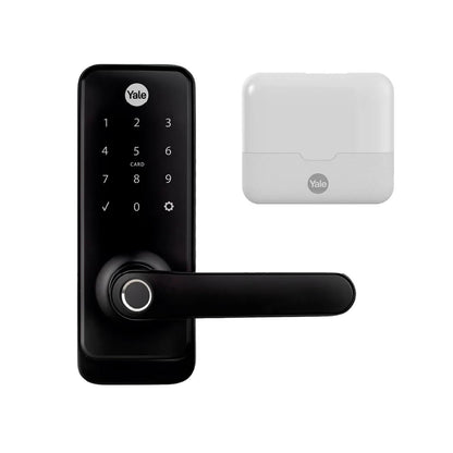 Yale kit cerradura eléctrica digital ymc300 con hub y módulo para uso en exteriores