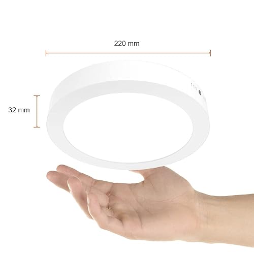 Tecnolite - Lámpara Plafón LED Techo 18 W, Luz Suave Cálida, Iluminación Interiores, No atenuable, LED integrado