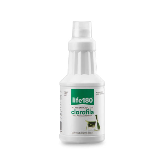 Life180 Concentrado de Clorofila Líquida con Menta y Hierbabuena, 500 ml | Suplemento Alimenticio para el Equilibrio Digestivo e Hidratación, Sin Azúcar