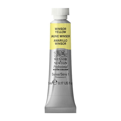 Winsor & Newton Professional Pintura a Base de Agua, Amarillo (Winsor Yellow 730), 5 ml Tubo