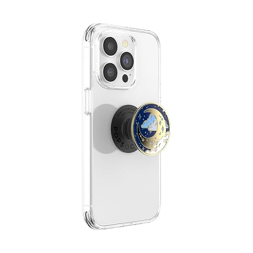 PopSockets PopGrip: Agarre para teléfono y Soporte para teléfono, Plegable, Parte Superior Intercambiable, Esmalte Fly Me to The Moon