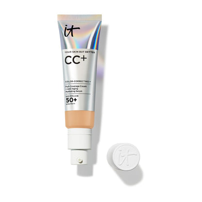 IT Cosmetics CC Cream con Protector Solar FPS 50+, 7 en 1, Tono Medium - Medium Tan