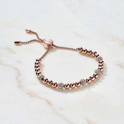 Michael Kors Blush Rush Rose Gold-Tone Bead Bangle Bracelet