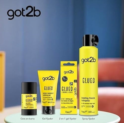 Got2B Cera para Cabello Glued Wax Stick 50g, Alta Fijación de Hasta 24 Horas.