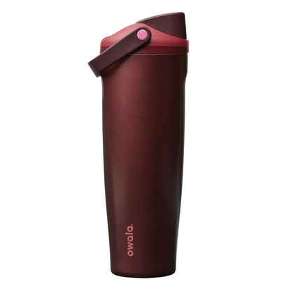 Owala FreeSip Sway - Botella de Agua Aislada de Acero Inoxidable con Popote Integrado, Libre de BPA - Cereza Negra - 40 Ounces