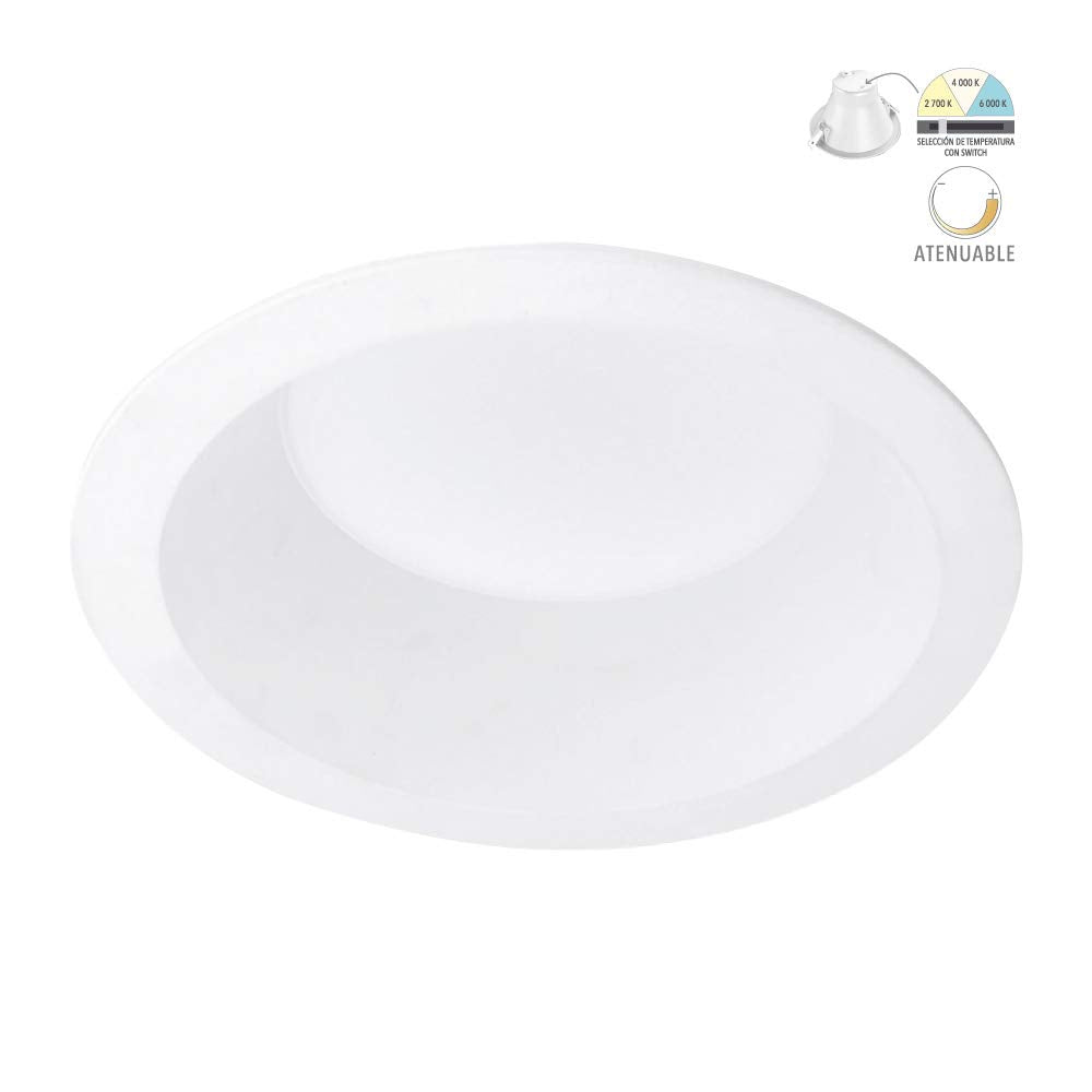 Tecnolite Connect Lampara LED Inteligente Downlight LED Inteligente,Tecnolite, ATIK II SMART, 13 W, CCT Atenuable, Compatible con Tecnolite Connect App Compatible con Alexa, Contenido 1 Lá