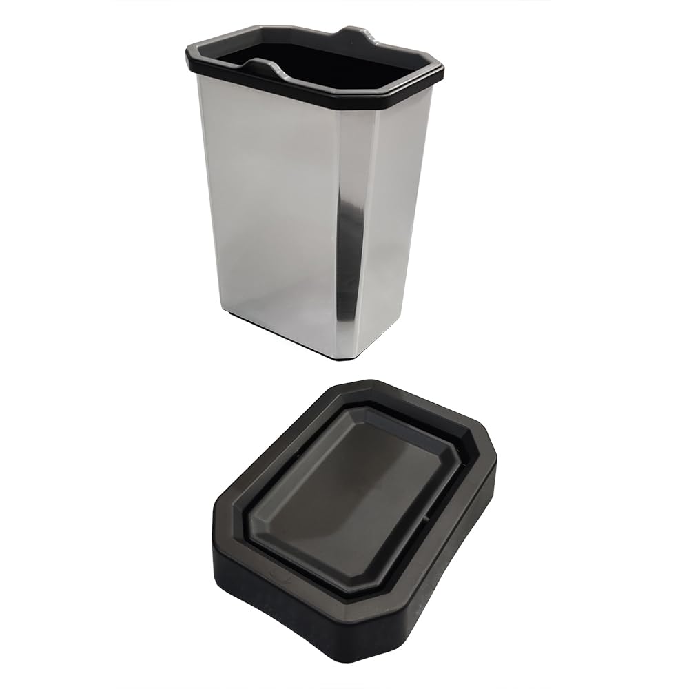 10 L Mini Bote de Basura con Tapa Vaivén IML Negro Metalizado, Ideal para Baños Pequeños, Escritorios y Rincones, Compacto, Ligero y de Fácil Mantenimiento | Estra