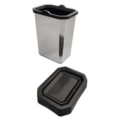 10 L Mini Bote de Basura con Tapa Vaivén IML Negro Metalizado, Ideal para Baños Pequeños, Escritorios y Rincones, Compacto, Ligero y de Fácil Mantenimiento | Estra