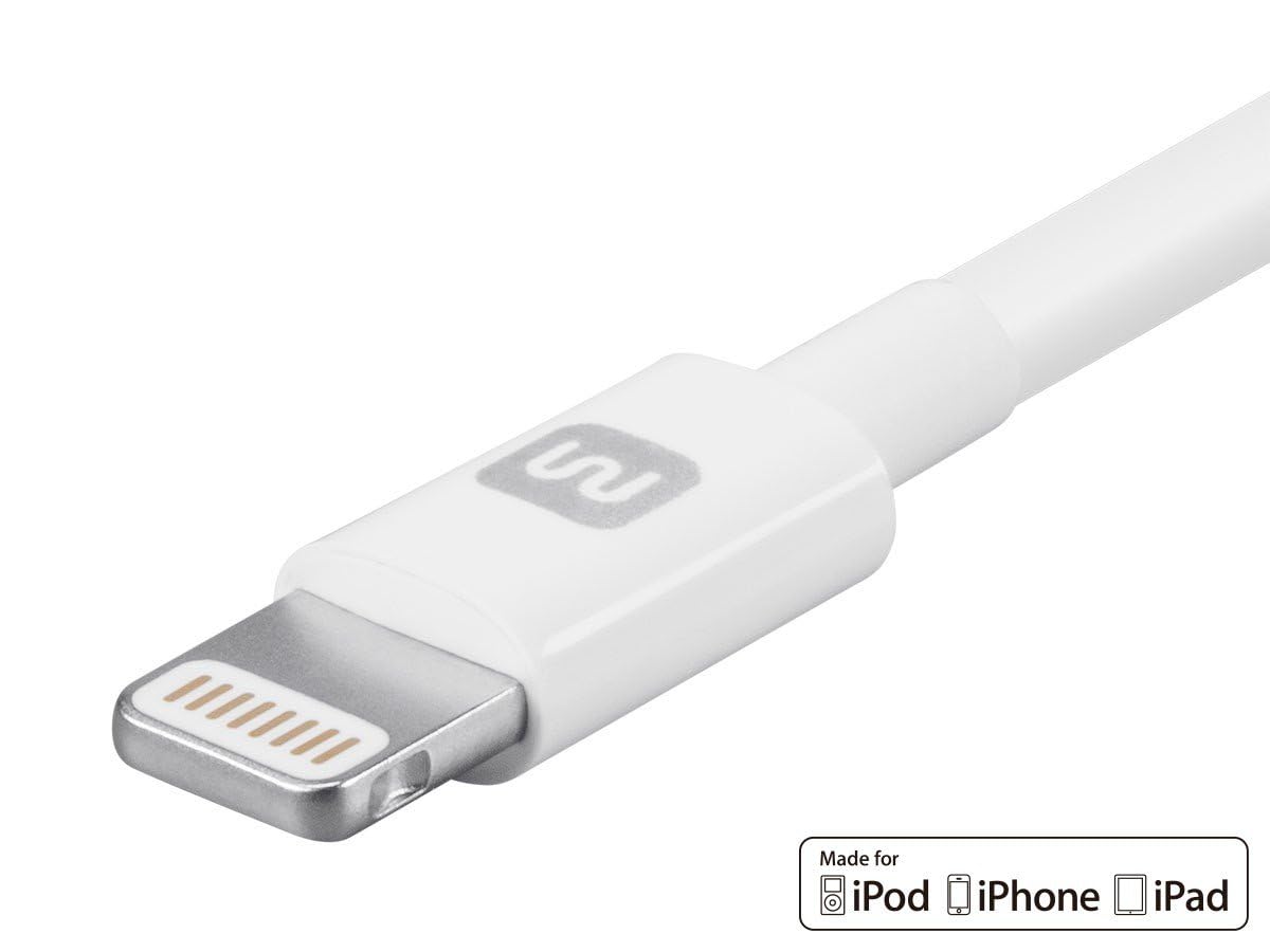 Monoprice 112844 Select Series Apple MFi Certified Lightning to USB Charge and Sync Cable, 3 feet, White