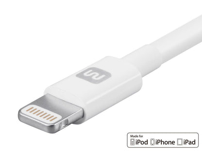 Monoprice 112844 Select Series Apple MFi Certified Lightning to USB Charge and Sync Cable, 3 feet, White