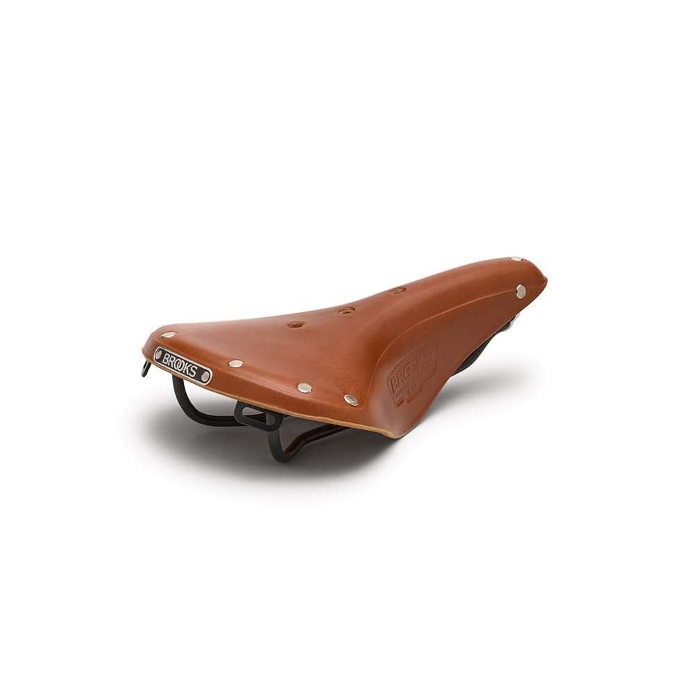 Brooks England B17 - Sillín de Bicicleta Hecho a Mano de Piel (Acero, Titanio, Cobre) - Estándar - Estándar - Honey