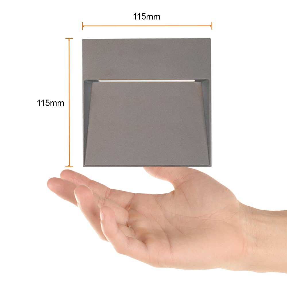 Tecnolite Luz de Cortesía LED para Exterior, Sobreponer, 8 W, Luz Suave Cálida 3000 k, A Prueba de Polvo y Salpicaduras de Agua