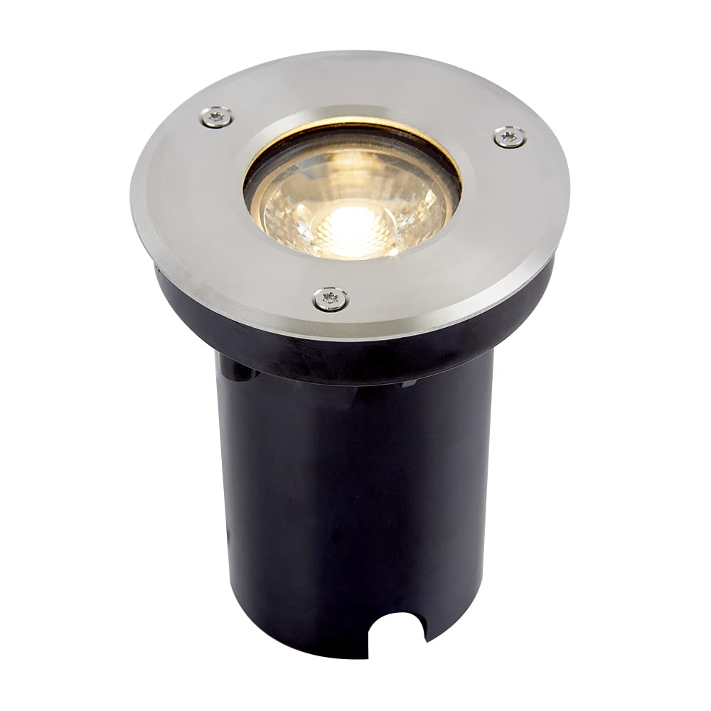 Tecnolite - Lámpara de Piso LED Empotrable Exterior 6 W, Luz Suave Cálida, IP65, LED Integrado