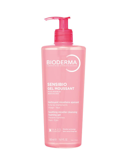 Bioderma Sensibio Gel Moussant Limpiador Facial Micelar, 100 ml - 500 ml (Paquete de 1) - Gel Limpiador