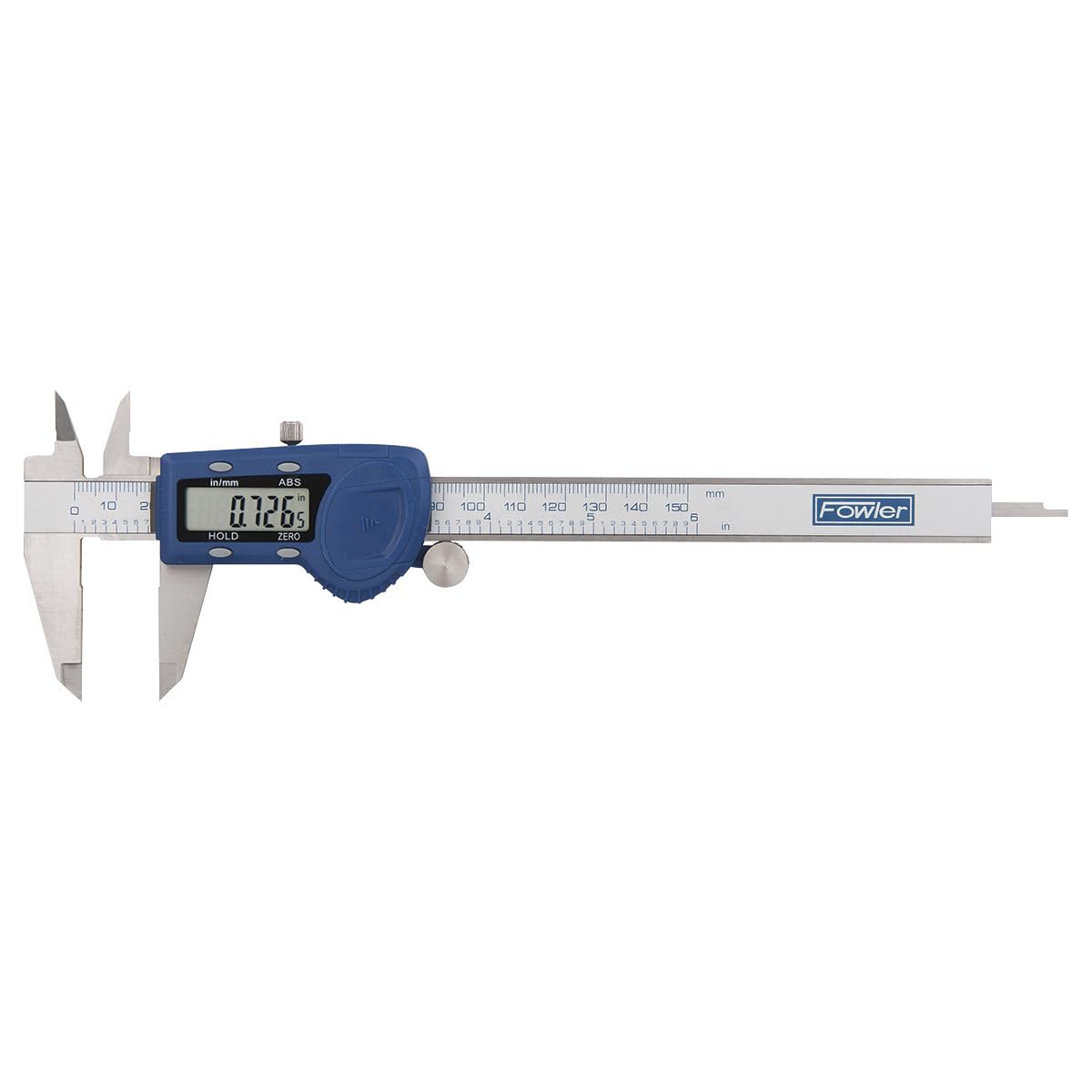 Fowler 54-101-150-2, Calibre digital Xtra-Value Cal con rango de medición de 0-6 pulgadas/150 mm, azul