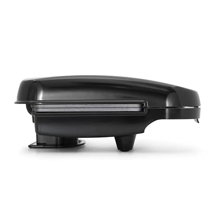 TAURUS COSMOS | Sandwichera antiadherente | Práctica y compacta | 2 sandwiches | 750 W | Indicadores luminosos de encendido y apagado | Seguro de cierre | Enrolla cable | Negro