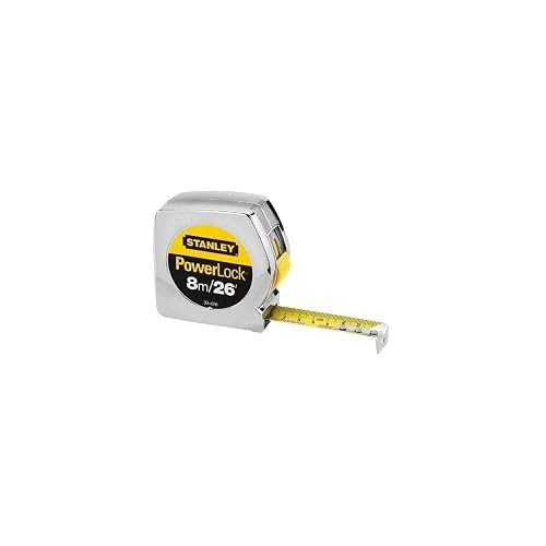 STANLEY Cinta métrica PowerLock 8m (26 pies), recubrimiento Mylar (33-428MX)