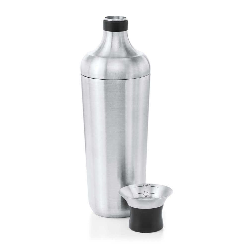 OXO - Coctelera de pared individual de acero | OXO - Coctelera de acero con colador, acabado inoxidable, capacidad de 24 onzas