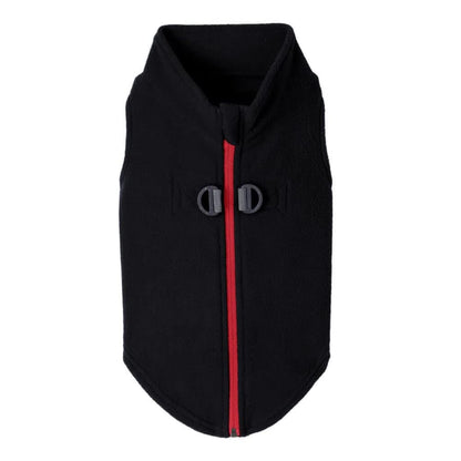 Gooby Suéter de Forro Polar con Cremallera para Perro - Medium chest (~17.5") - Negro