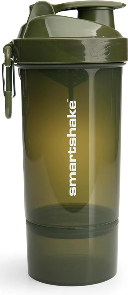 SmartShake Original2GO ONE Botella Mezcladora de Proteínas 800 ml - Verde Army